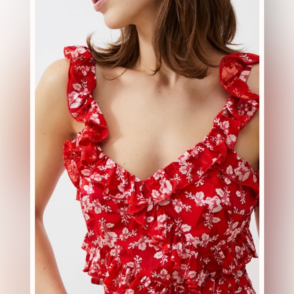 French Connection Eliana Ruffled Burnout Dress ❤️ - Picture 2 of 8